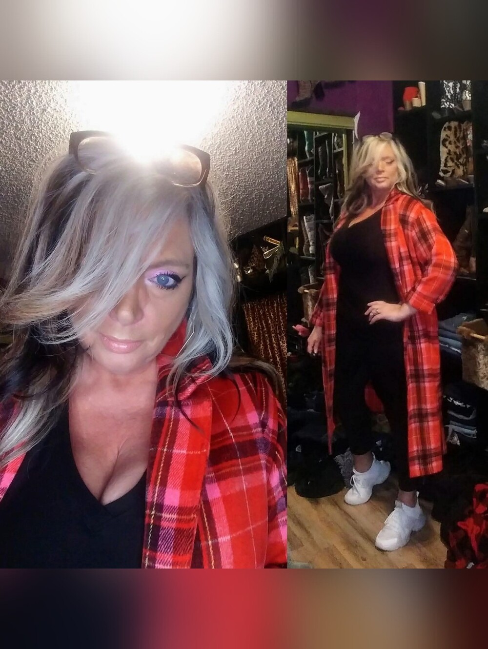 Old Navy Red and Black Plaid Coat